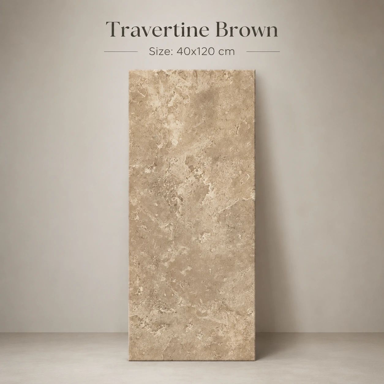 طرح TRAVERTINE BROWN، دیوار نما، ۴۰ × ۱۲۰، مات