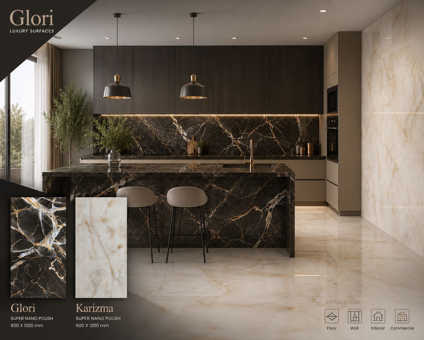 ایده کاشی و سرامیک بین کابینتی